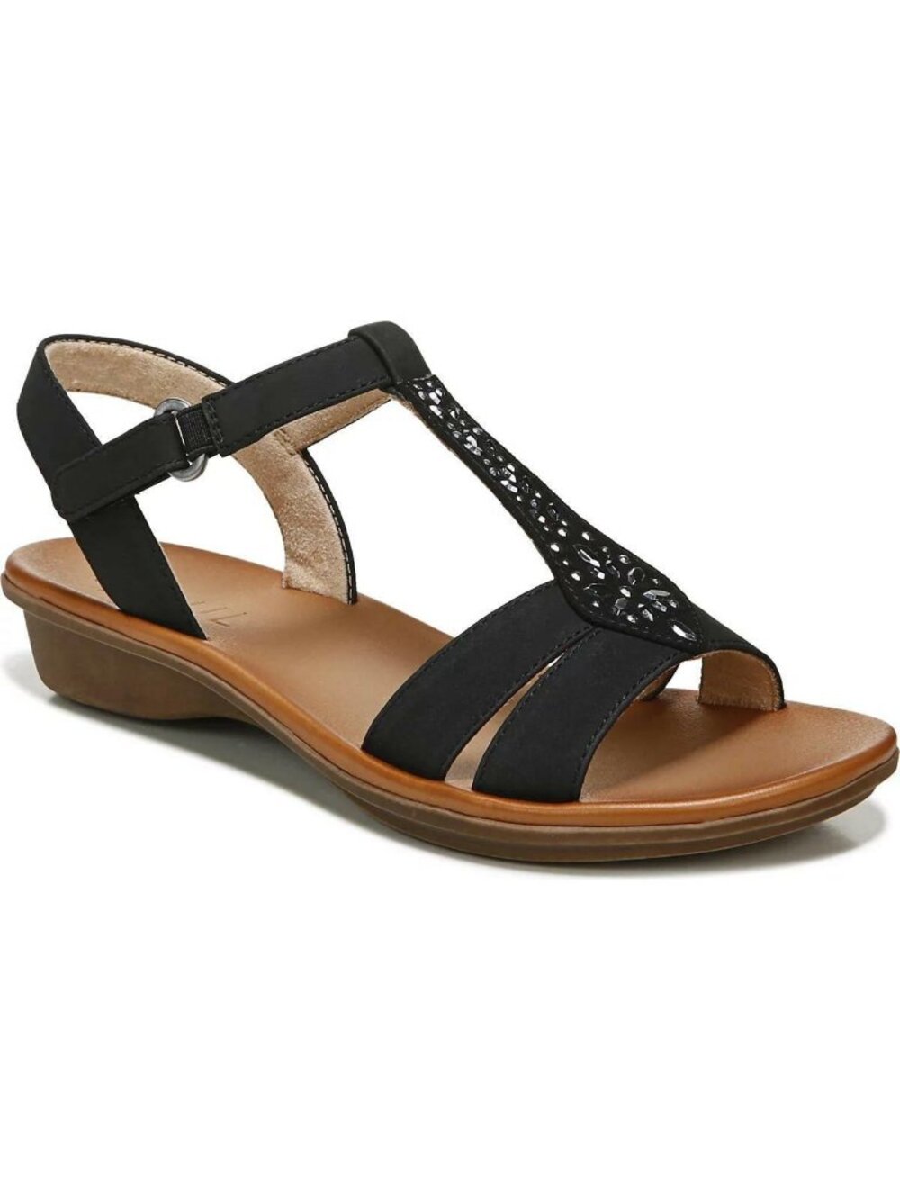 Soul Naturalizer Women's Summer Faux Nubuck Ankle Strap Sandals, Black Size 9M